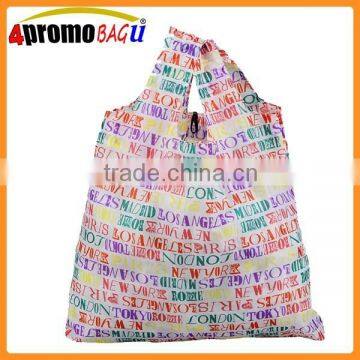 Colorful heat transfer printing folding shopping bag