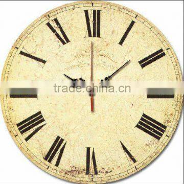 Clock in round stretched canvas prints