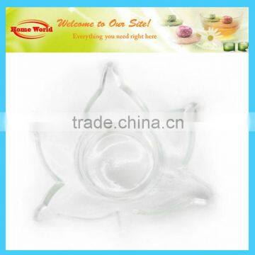 leaf shape glass candle holder