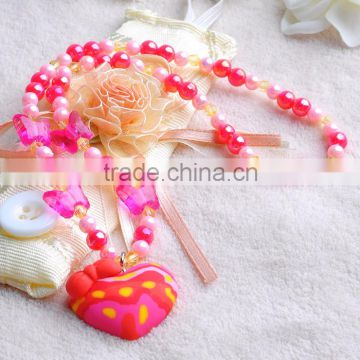 kids plastic bracelet heart pendant necklace finger ring kids wholesale jewelry