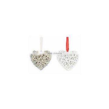 Hanging White Wicker Heart for Christmas and Wedding Decorarion photo-6