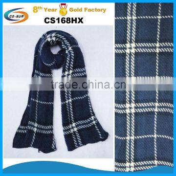men winter scarf , men knitted scarf , plaid scarf