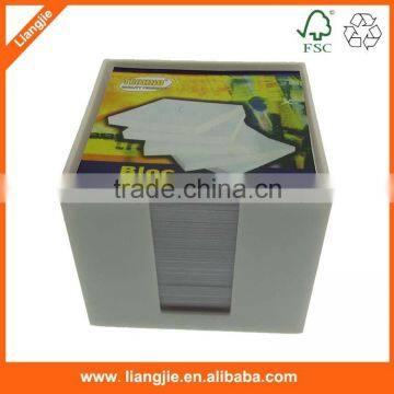 white memo pad in plastic holder, blank notepads in printing box