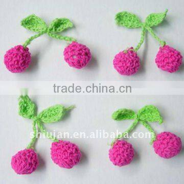 handmade crochet fruit motif for garment