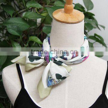 Custom design OEM ladies' newest screen print silk scarf