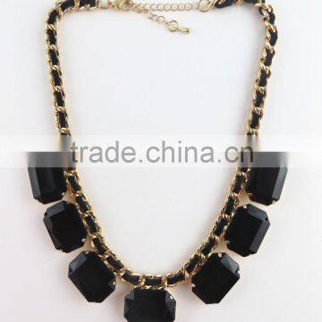 New arrival cheap black plastic stone necklace