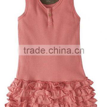 China kids Clothing Factory manufacturer Fashion Ruffle girls Jersey Tank dresses