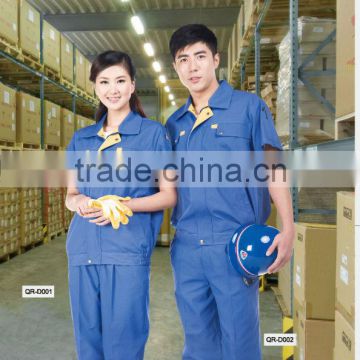 short sleeves royal blue work wear