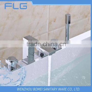 High Quality Product FLG610 Lead Free Chrome Finished Cold&Hot Water 5 PCS Bathtub 5 Holes Shower Faucet set