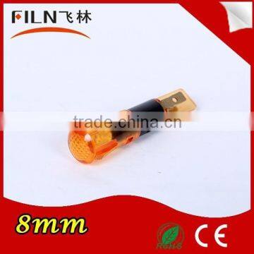 filn 8mm plastic housing 24vdc yellow indicator led light