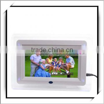 Wide Screen Acrylic HD 7 Inch Digital Photo Frame with Lighting Edge