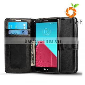 Factory Supply Unique Design Vertical Flip Magnetic Button Mobile Phone Pu Leather Case for Lg G5