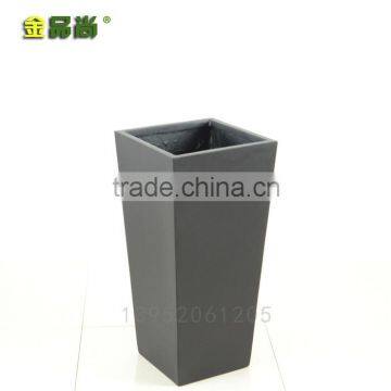 inclined matt black wholesale price poly fiber flower pots