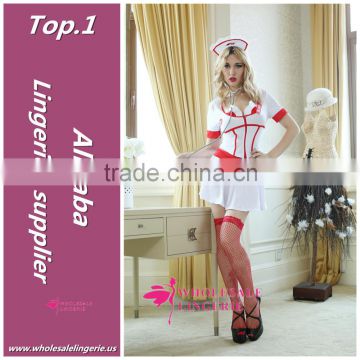 Sweet heart Spandex / Ployester sex nurse costume dress