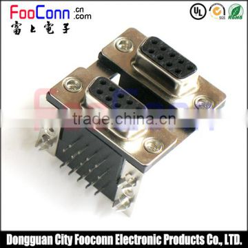 GOOD PRICE right angle double d-sub dual port connector