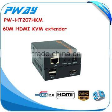 Pinwei PW-HT207HKM 197ft/60m HDMI Extender Over single-wire CAT5e/6 IR remote control support HDTV 1080P 3D