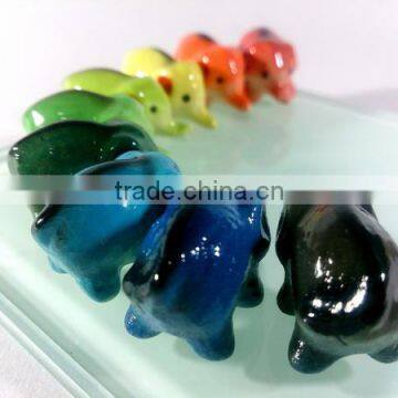 Tiny Thailand Elephant Ceramic Painting / Pottery Painting Figurines Dollhouse Miniature Home Decor / Garden Ornaments / wild an