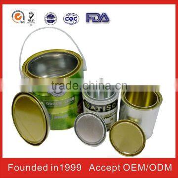 china 1L round chemical fluid tin can manufacturer with ISO9001 FDA & SGS