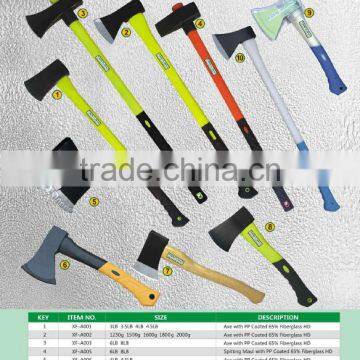 China factory of carbon steel fiberglss handle axe with tpr antislip handle