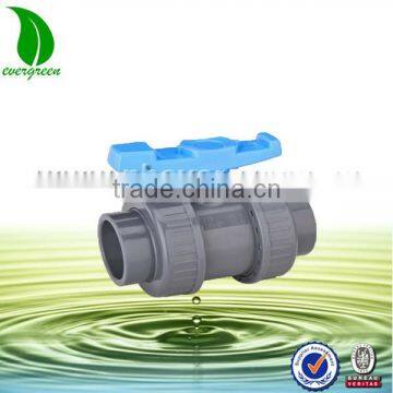 blue handle upvc double union ball valve with socket end