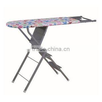 wooden ironing board with color cover