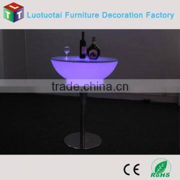 Halfmoon Round Remote Control High Top Led Bar Cocktail Table photo-3