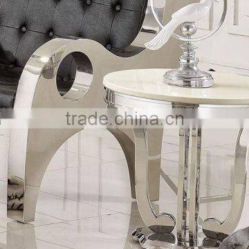 D374 Frensh style living room furniture white marble side table
