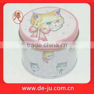 Pink flat cover small size deep empty printed tin box