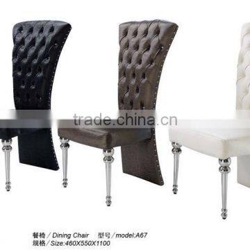Unique Leg Stainless Steel Dining Chair With High Density Foam A67