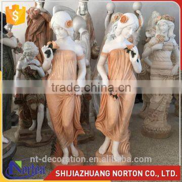 Hand carving elegant ancient marble shy woamn sculpture NTMS-045Y