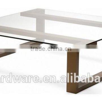 Bronze Stainless Steel Base Glass Coffee Table