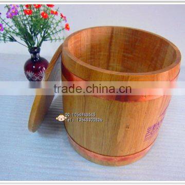 Natural Colour Wooden Coffee Whisky Wine Barrel,bucket Cask Packing Wit Lid Can Print LOGO photo-2