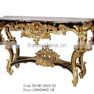 Baroque Style Living Room Furniture Set Console Desk With Marble Top photo-4