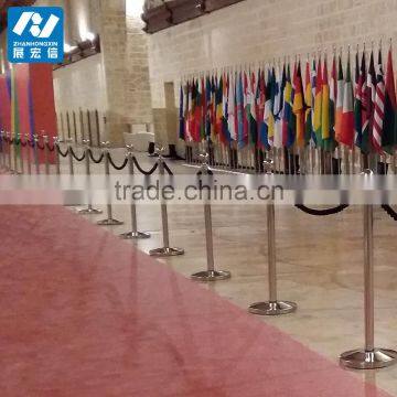 Red carpet rope barrier with Red rope