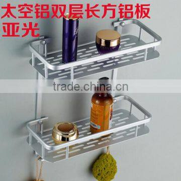 Double Rectangular Aluminum Space Rack Hook Aluminum Alloy Tray Bathroom Pendant