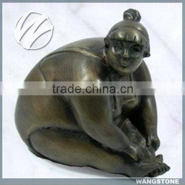 Gallery Art Bronze Sculpture Yoga Fat Lady photo-3