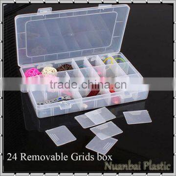 24 Grids Transparent Cosmetic Plastic Removable grids DIY Organizer Bin Makeup Storage Box
