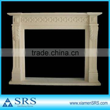 Beige marble Fireplace surround without remote control