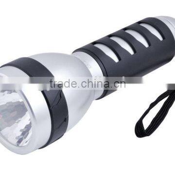 Rubber grip& C battery ABS household led flashlight with key chain