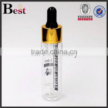 Wholesale Cosmetic Essential Oil Fragrance Perfume PET Screen Printing Aluminum 30ml Plastic Dropper Bottle 2017 Hot New Product