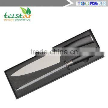 Chef's Knife and Sharpener - Professional Set by LK Kitchen - 8 Inch Stainless Steel Sharp Blade Kitchen Knife for the Home Cook photo-6