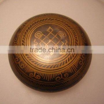 High Quality Symbolic Carved Healing Meditation Tibetan Singing Bowl photo-3