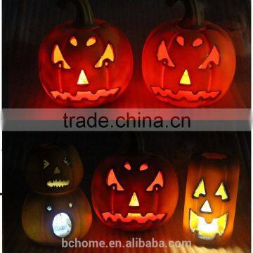 Halloween ghost pumpkin,LED Polyresin pumpkin,halloween pumpkin light decorations