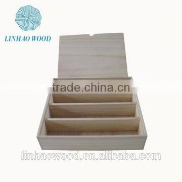 Unfinished Wooden Packaging Box With Dividers,whole Sale Wooden Storage Box