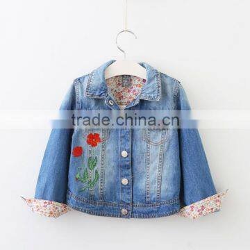 2017 Girls faded denim jacket kids jeans for Autumn