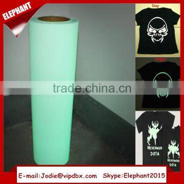 50cmx25m PU Based Green Light Glow In The Dark Heat Transfer Vinyl For Colothing