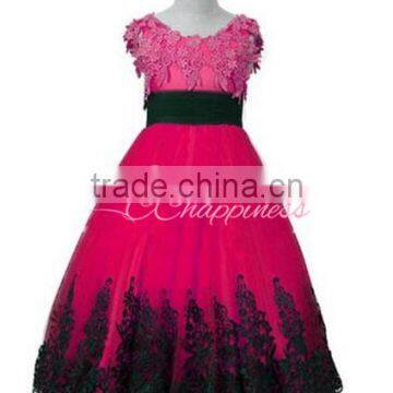 Beauty Yellow Lace Pageant Dresses for Little Girls photo-4