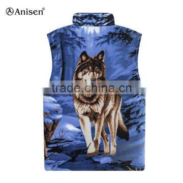 Wholesale Polar Fleece Animal Pattern Men Custom Vest photo-2
