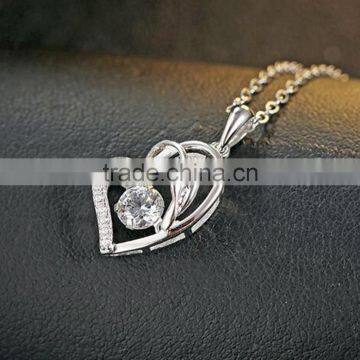 Sterling Silver Forever Lover Heart Pendant Necklace For Women