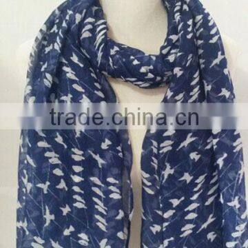 Fashion chiffon print bird fall scarf